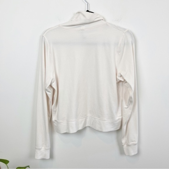 Athleta Cream Cropped Funnel Neck Top In Nirvana- STall - Picture 4 of 12